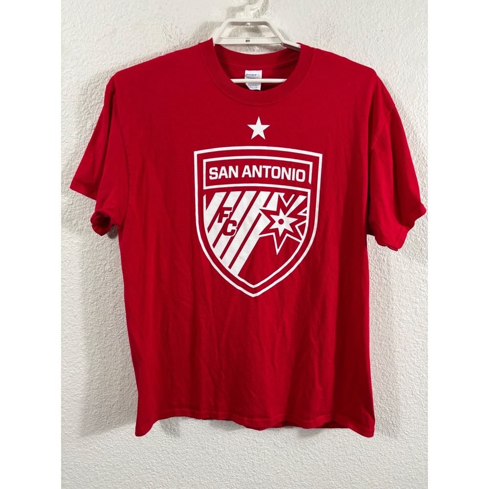 Port & Company San Antonio FC SAFC HEB Red Graphic T-Shirt Mens XL